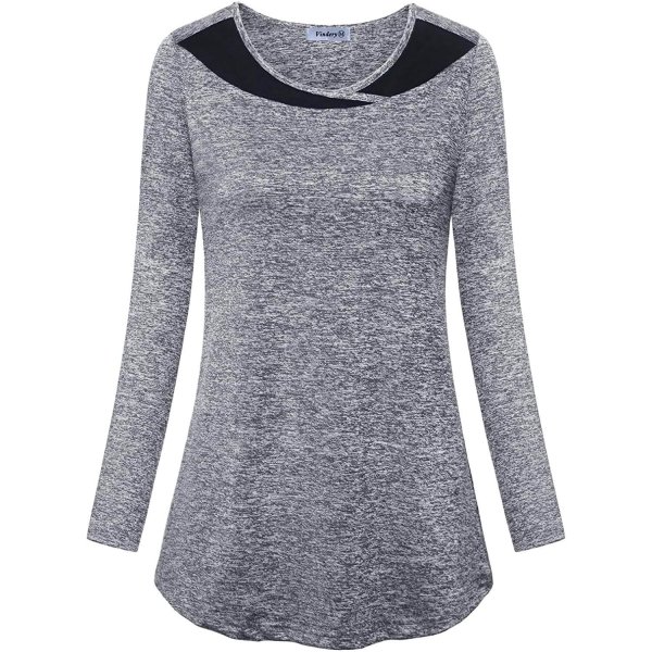 A-light Grey Madam Simple Long Sleeve Top Sexy