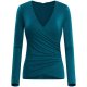 Teal Women's Breathable Long Sleeve Clothes For Workout