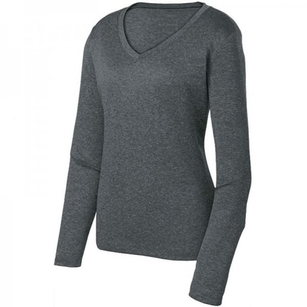 Graphite Heather Women's Casual Long Sleeve Activewear Gym Sport