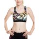 Women's Workout Yoga Clothes Activewear Printed Racerback Sports Bras - Blcak/Yellow