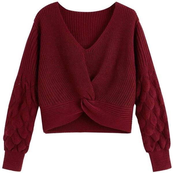 5# Red Women Beautiful Sweaters Warm And Comfortable For Girl