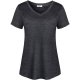 Black Gray Heather Madam Casual Short Sleeve Gear Exercise Running