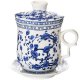 Blue Vine Flowers Beautiful Design Chinese Kungfu Teacup Drinkware Tea Accessory Tea Gift