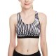 Women's Workout Yoga Clothes Activewear Printed Racerback Sports Bras - Blcak/White