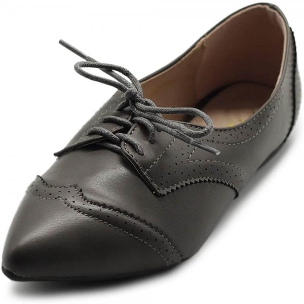 Grey Lady Oxford Shoes Fashion Comfortable