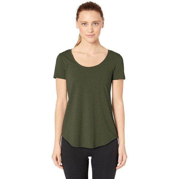 Olive Heather Female Casual Short Sleeve Gear Exercise Running