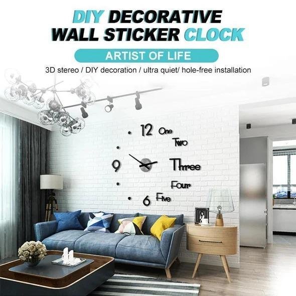 DIY Modern Design 3D Wall Sticker Clock