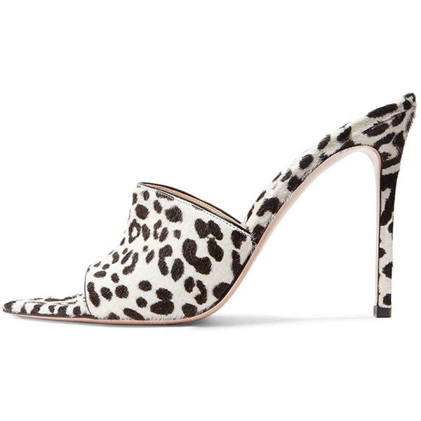 Leopard-suede Ladies Slip On And Soft Heels Easy To Slip Into And Comfortable To Wear All Day